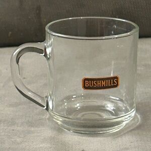 BUSHMILLS Vintage Glass Mug Irish Whiskey